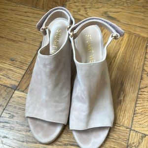 Stuart Weitzman peep toe sandals with block heel